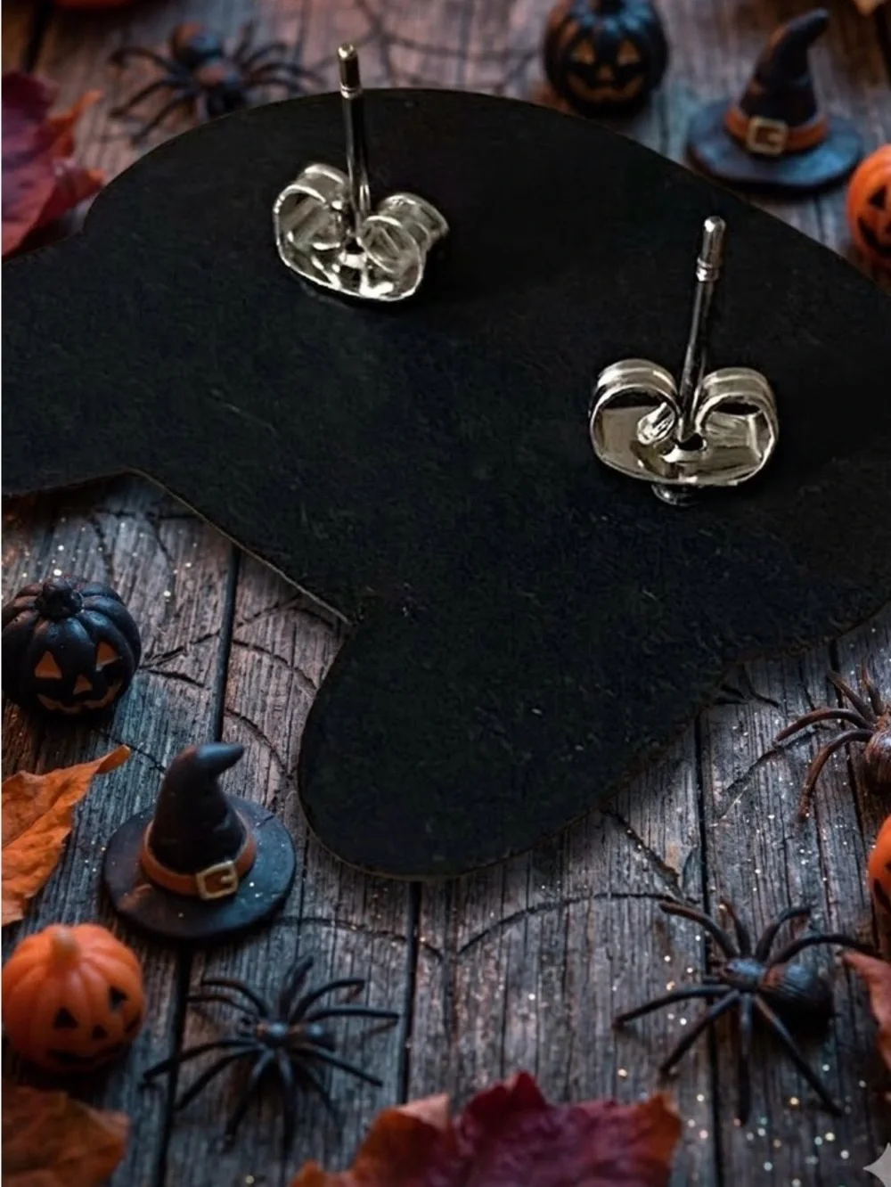 Handcrafted Green Character Stud Earrings